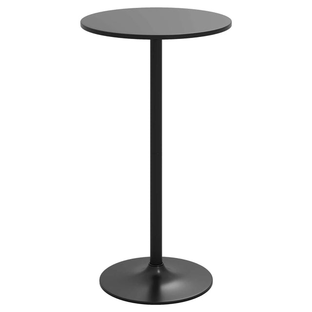 Front. Costway - 24" Round Pub Table Bistro Bar Height Cocktail Table with Metal Base Indoor - Black.