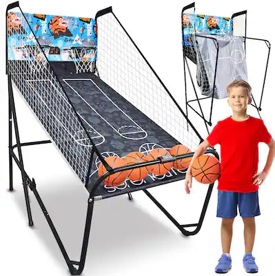 SereneLife - SLBSKBG90 Dual Hoop Basketball Shootout Game, LED Digital Double Basket Scoreboard, Indoor Arcade Game