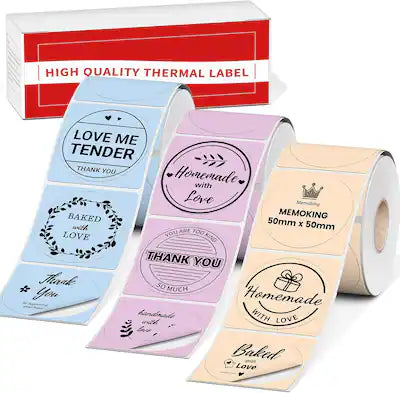 Phomemo - XP-M03 1.96'' Round Thermal Labels for M110 / M220, 3 Polls of Paper in Pack