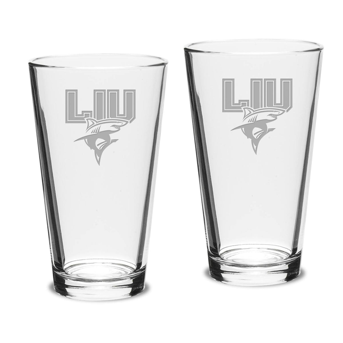 Jardine - LIU Sharks Team Design Two-Piece 16oz. Classic Pub Glass Set - Multicolor