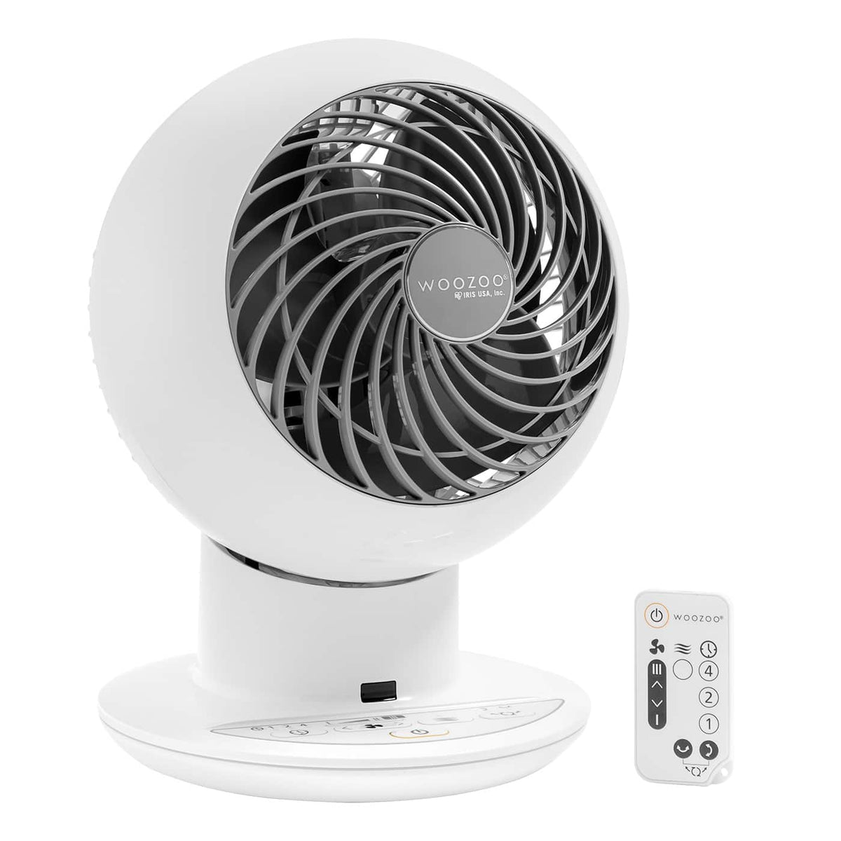 WOOZOO - Compact Globe Oscillating Fan w/ Remote - 5 Speed - White