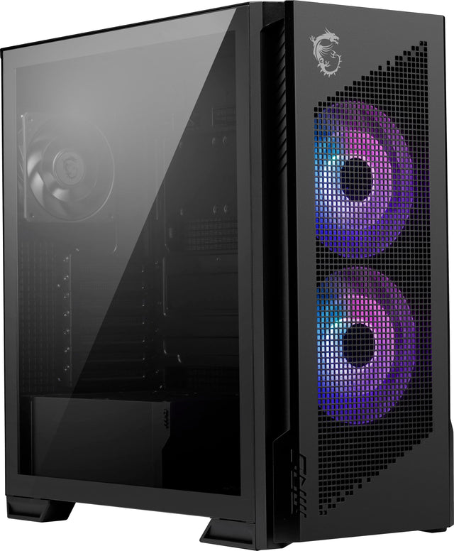 Front. MSI - MPG Velox 300R Airflow PZ ATX Mid-Tower PC Case - Black.