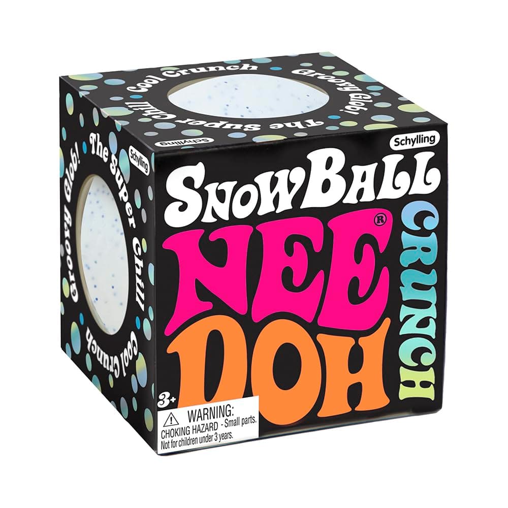 Schylling - NeeDoh Snowball Crunch Sensory Squeeze Toy, Crunchy Texture, Ages 3+ - Multicolor