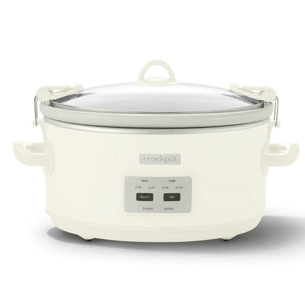Crockpot - Crock Pot 7 Quart Oval Electric Programmable Slow Cooker With Thermal Bag - Oatmilk Cream