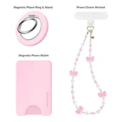 VELVET CAVIAR - Phone Accessory Gift Set - Universal MagSafe Wallet, MagSafe Grip Ring & Phone Charm