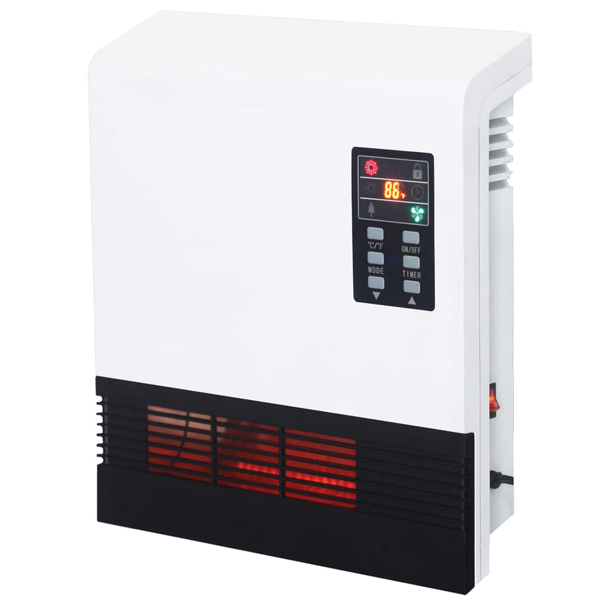 Comfort Glow - QWH2100 1500-Watt-Max Infrared Quartz Wall-Mount Heater, Thermostat, Remote - White