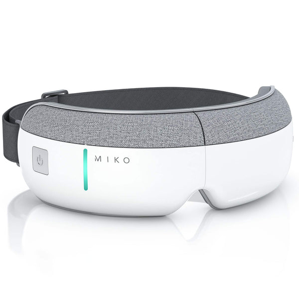 Miko - Gaze Eye Massager with Heat, Bluetooth Music, 4 Massage Modes, 4 Intensities, Ergonomic Fit, Eye Strain Relief - White