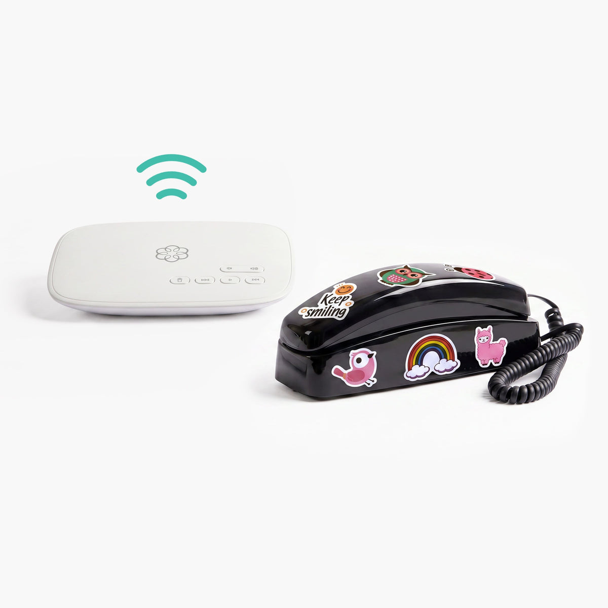 Ooma - MyPhone by Ooma: Modern Landline For Kids. Screen-free calling, Trusted Circle, Quiet Hours. Corded Phone - Black