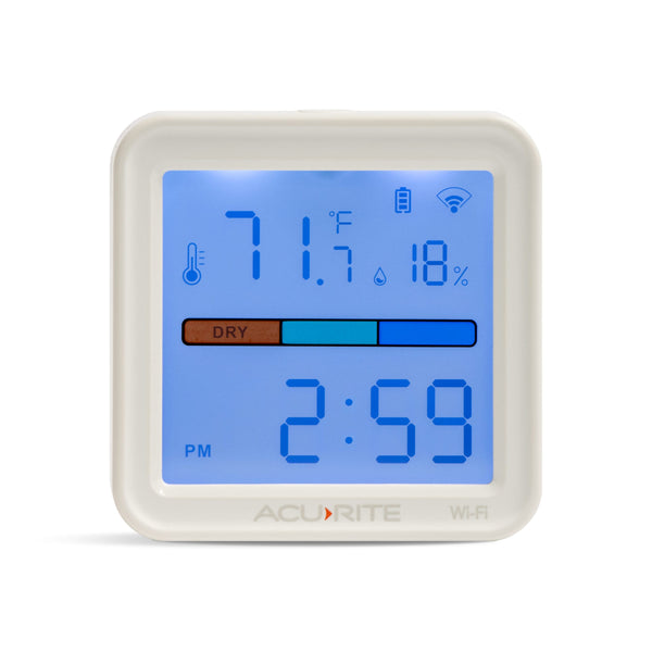 AcuRite - Smart WiFi Indoor Thermometer & Hygrometer – Temperature and Humidity Monitor with App for Remote Monitoring - White