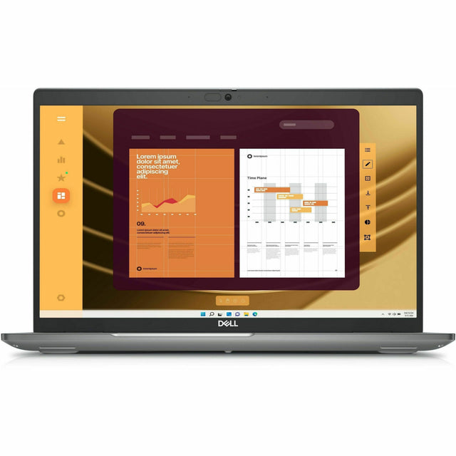 Lorem ipsum dolor sit amet, consectetuer adipiscing elit. Dell laptop computer with a screen displaying graphs and charts.