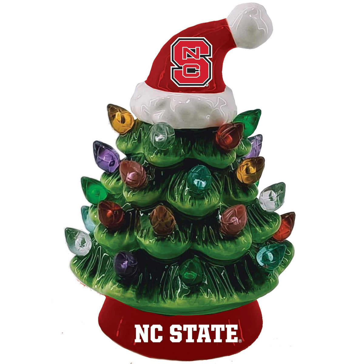 Evergreen Enterprises - NC State Wolfpack 8" Light Up Ceramic LED Christmas Tree - Multicolor
