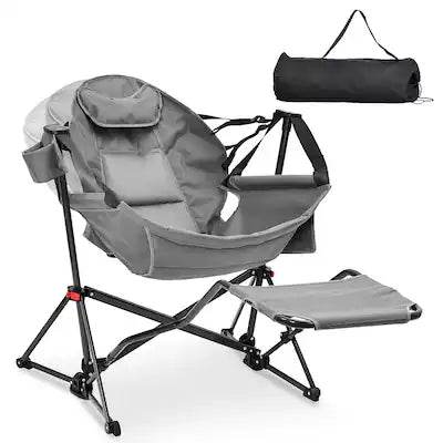 Ainfox - Hammock Camping Chair with Footrest & Carrying Bag Foldable Portable Rocking Chairs for Adults