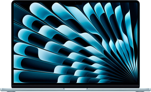Front. Apple - Refurbished MacBook Air 15-inch Laptop - Apple M4 chip Built for Apple Intelligence - 16GB Memory - 256GB SSD - Sky Blue.