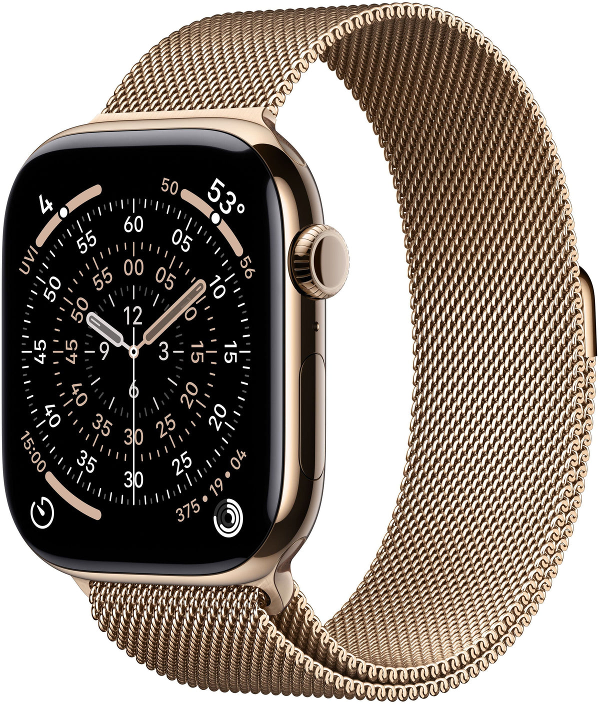 Apple Watch Series 11 (GPS+Cellular) 46mm Titanium Case with Gold Milanese Loop - S/M - Gold (AT&T) - (2025)
