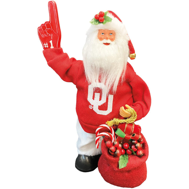 Front. Santa's Workshop - Oklahoma Sooners 12" Animated Musical Santa - Red.