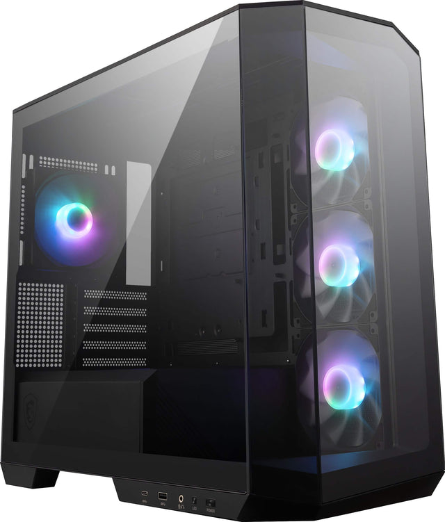 I'm sorry, but the text "UJ......00 2 + in de TOKE" does not seem to be related to the image of the computer tower. The image shows a black computer tower with a clear side panel, revealing the internal components, including a motherboard and fans.