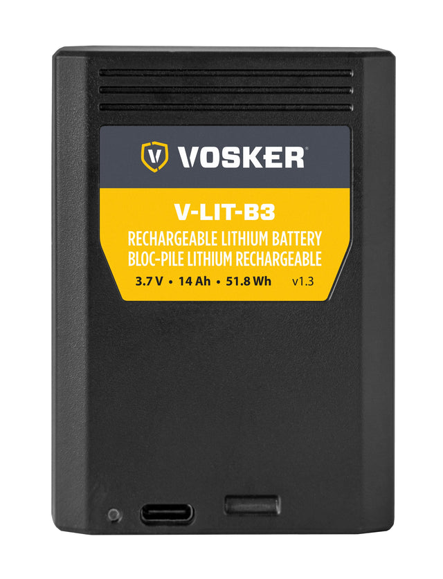 Front. Vosker - V-LIT-B3 Rechargeable Lithium Battery for V300 - Black.