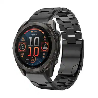 StrapsCo - Vented Titanium Bracelet QuickFit 26 Metal Watch Band Strap For Garmin Fenix 8 & 8 Pro – 51mm