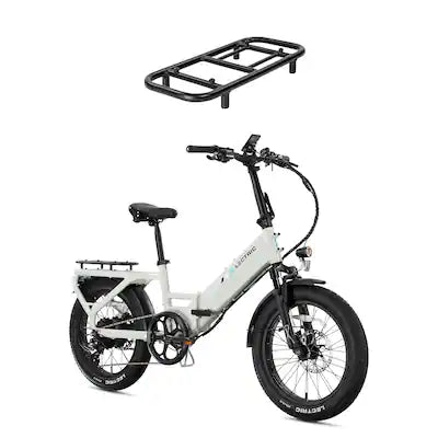 Lectric eBikes - XP4 Step-Thru Foldable eBike (Max 50mi/28mph) + LevelUp Rack
