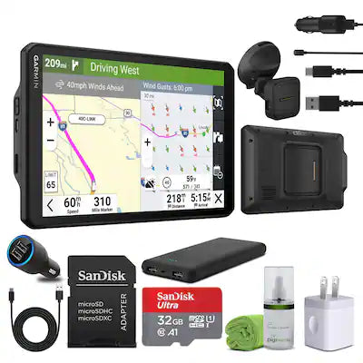 Garmin - dezl OTR820, Large, Easy-to-Read 8” GPS Truck Navigator Bundle