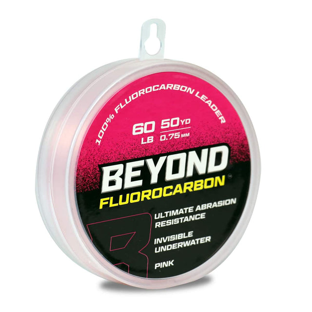 FLUOROCARBON LEADER  
50 YD  
100%  
60 LB  
0.75 MM  
BEYOND FLUOROCARBON  
ULTIMATE ABRASION RESISTANCE  
INVISIBLE UNDERWATER  
PINK