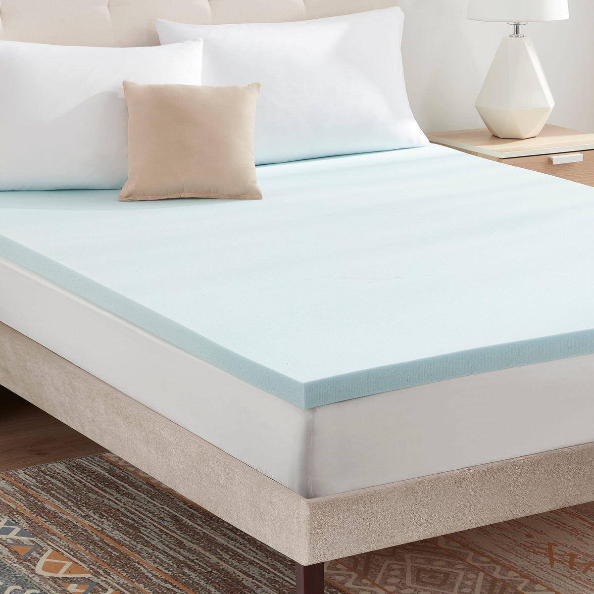 Sweet Home Collection - Gel Memory Foam Mattress Topper CertiPUR-US Certified - King - Blue