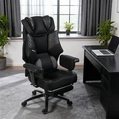 Dowinx - XL Office Chair Big & Tall with Heated Massage Lumbar Support, Reclining Gaming Chair with Padded Cushion & Backrest