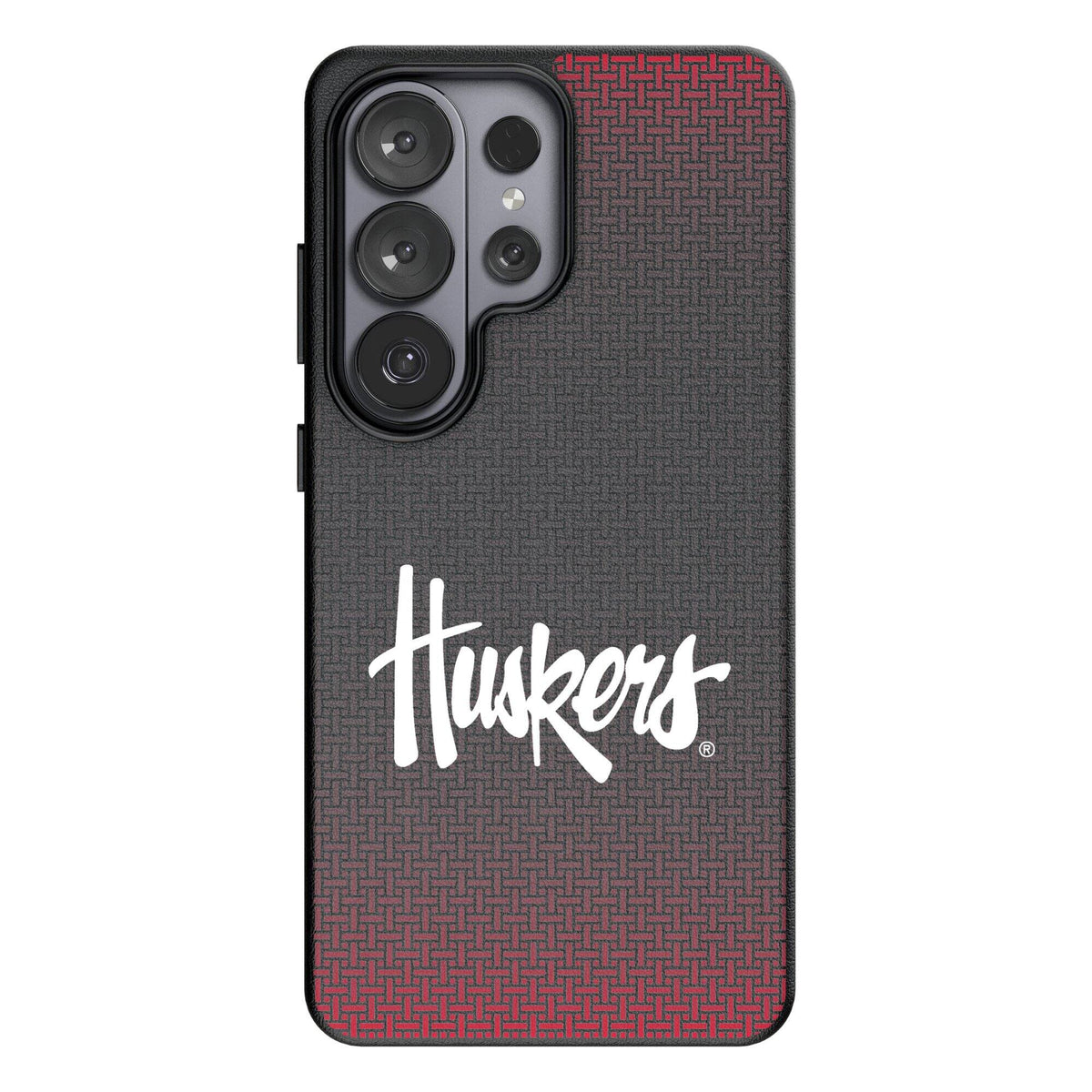 Keyscaper - NCAA - Nebraska Huskers Linen Galaxy Magnetic Bump Case - S25 Ultra - Black