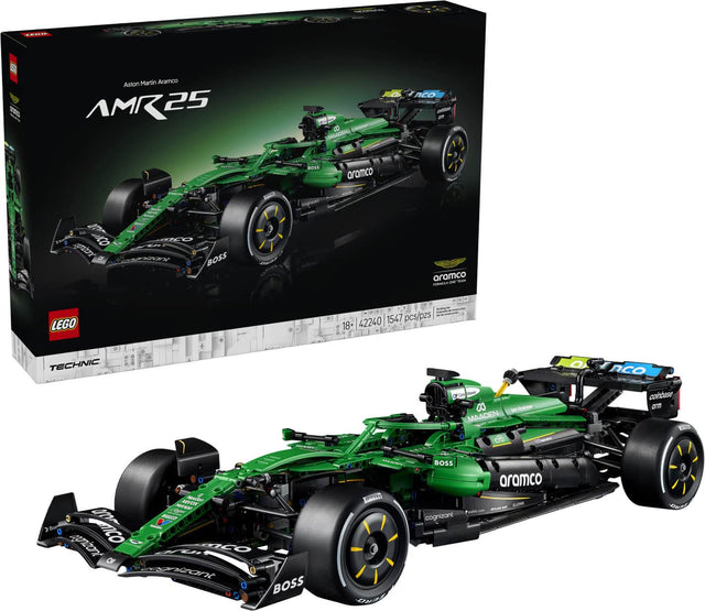 Aston Martin Aramco AMR25  
25 0  
MAKZEN  
oxinco  
nco  
- 2 BOOE aramco  
J ICO CO a y BOSS aramco  
- - - LEGO - + 42240  
1547 pcs/pzs  
18 TECHNIC  
O ACO tan - a0  
Svew MAADEN do coicase ar  
L 2 RVOX Aeces ~ Aece  
ICo  
E uynizont or aCO opicant  
BOSS FMRE ONEO  
BOSS cognizant aramco  
- -