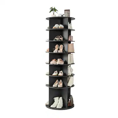 VEVOR - 7 Tiers Rotating Shoe Rack Tower, 360° Spinning Shoe Rack, Revolving Storage Round Carousel Display