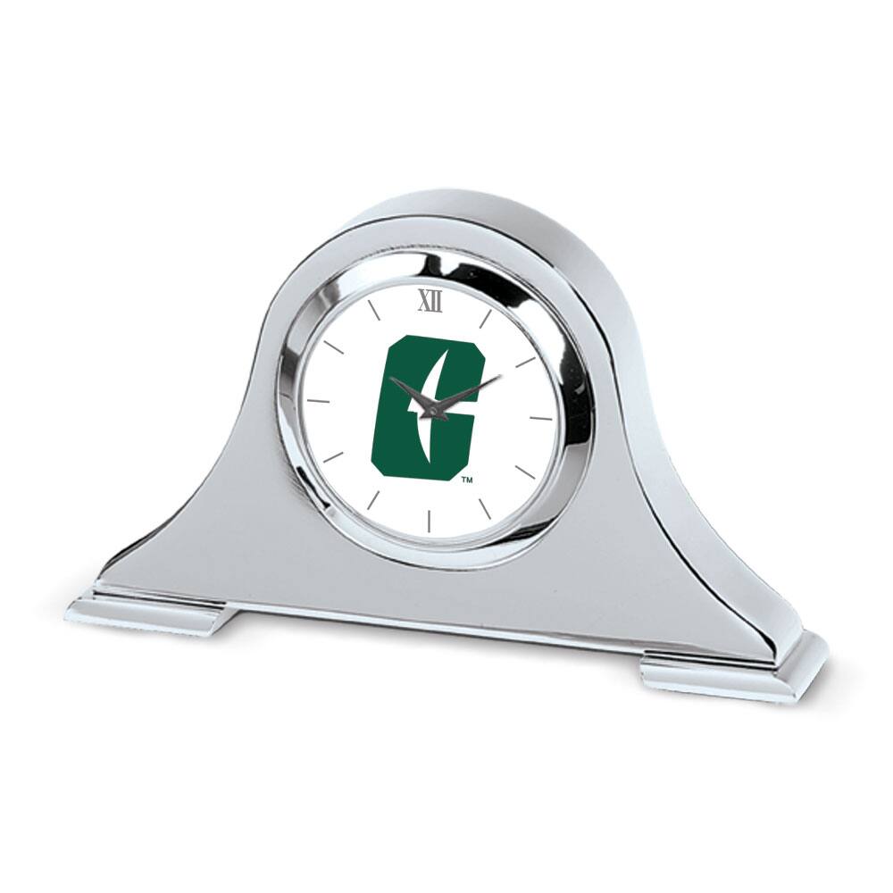 Jardine - Charlotte 49ers Logo Napoleon Desk Clock - Silver