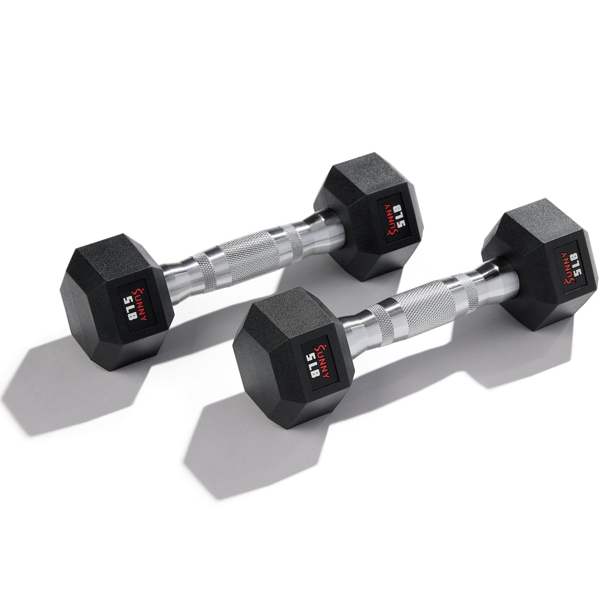 Sunny Health & Fitness - Core Fit Hex Style Dumbbells (pair) - 5 lbs - Black