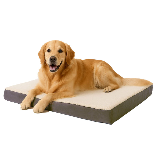 Front. PetMaker - Orthopedic Dog Bed - 2-Layer 36x27-Inch Memory Foam Pet Mattress with Machine-Washable Cover for Large Dogs up to 65lbs - Gray.