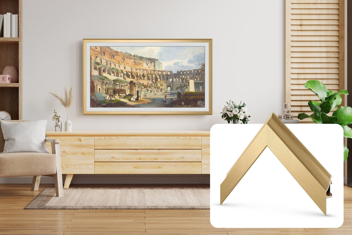 Deco TV Frames - Alloy Scoop Bezel for Samsung The Frame TV - 55" - Pale Gold