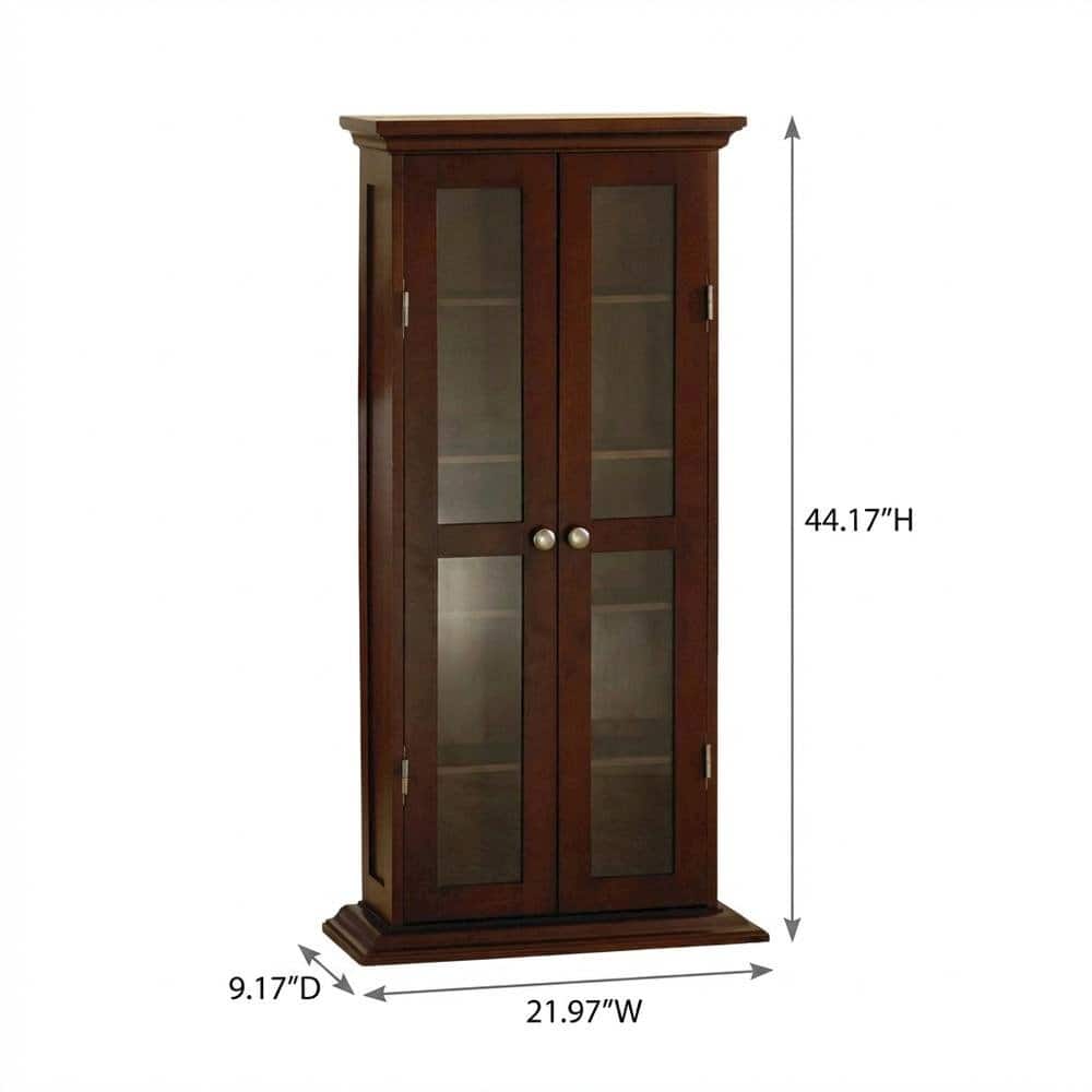 FurniFact - Media Storage Cabinet - Walnut