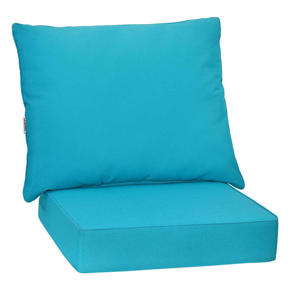 Gymax - 2PCS Deep Seat Chair Cushion Pads Set Indoor Outdoor W/ Rope Belts - Turquoise