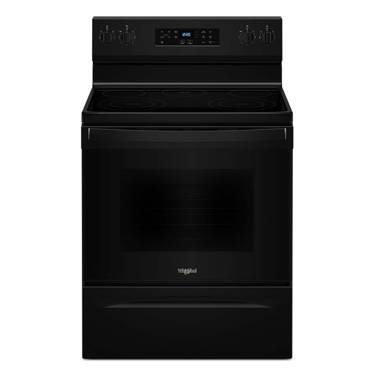 Whirlpool - 30 inch Wide 5 element 5.3 cu. ft. Freestanding Electric Range with Cooktop Flexibility - Black