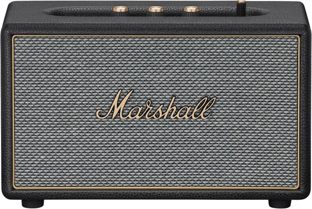 Front. Marshall - Acton IV Bluetooth Home Speaker with Volume / Bass / Treble Controls and 3.5 mm Auxilary / RCA Inputs - Black.
