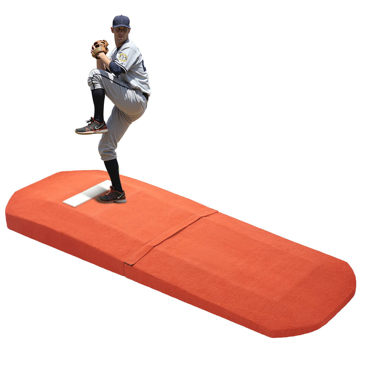 VEVOR - Pitching Mound, Portable Baseball Game Mound, 127 in Indoor Outdoor Pitching Practice and Training Equipment - Red