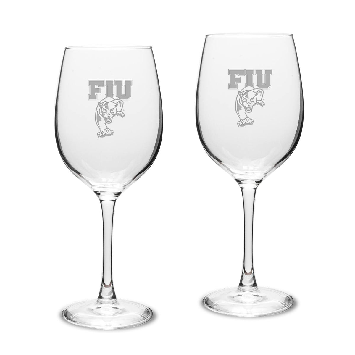 Jardine - FIU Panthers 16oz. 2-Piece Traditional White Wine Glass Set - Multicolor
