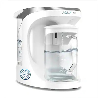 AquaTru - Carafe Alkaline Countertop Water Purifier Certified 4-Stage RO System Removes 84 Contaminants No Plumbing