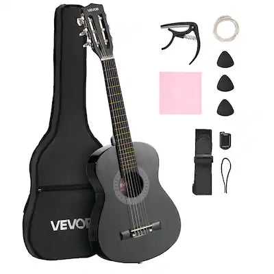 VEVOR - 30-Inch Classical Guitar Starter Kit, Wooden Acoustic Guitar for Beginners, Includes Nylon Strings, Gig Bag, Strap
