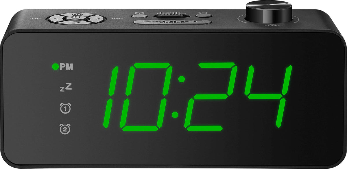 Insignia™ - Digital AM/FM Dual Alarm Clock with 4-Level Dimmer - Black