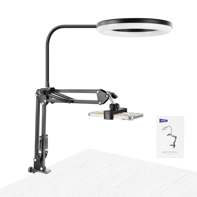 Front. Neewer - N41 8" Ring Light, Desk Clamp.