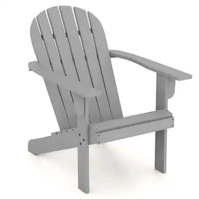 Costway - Patio Adirondack Chair with Inclined Seat High Backrest & Wide Armrests