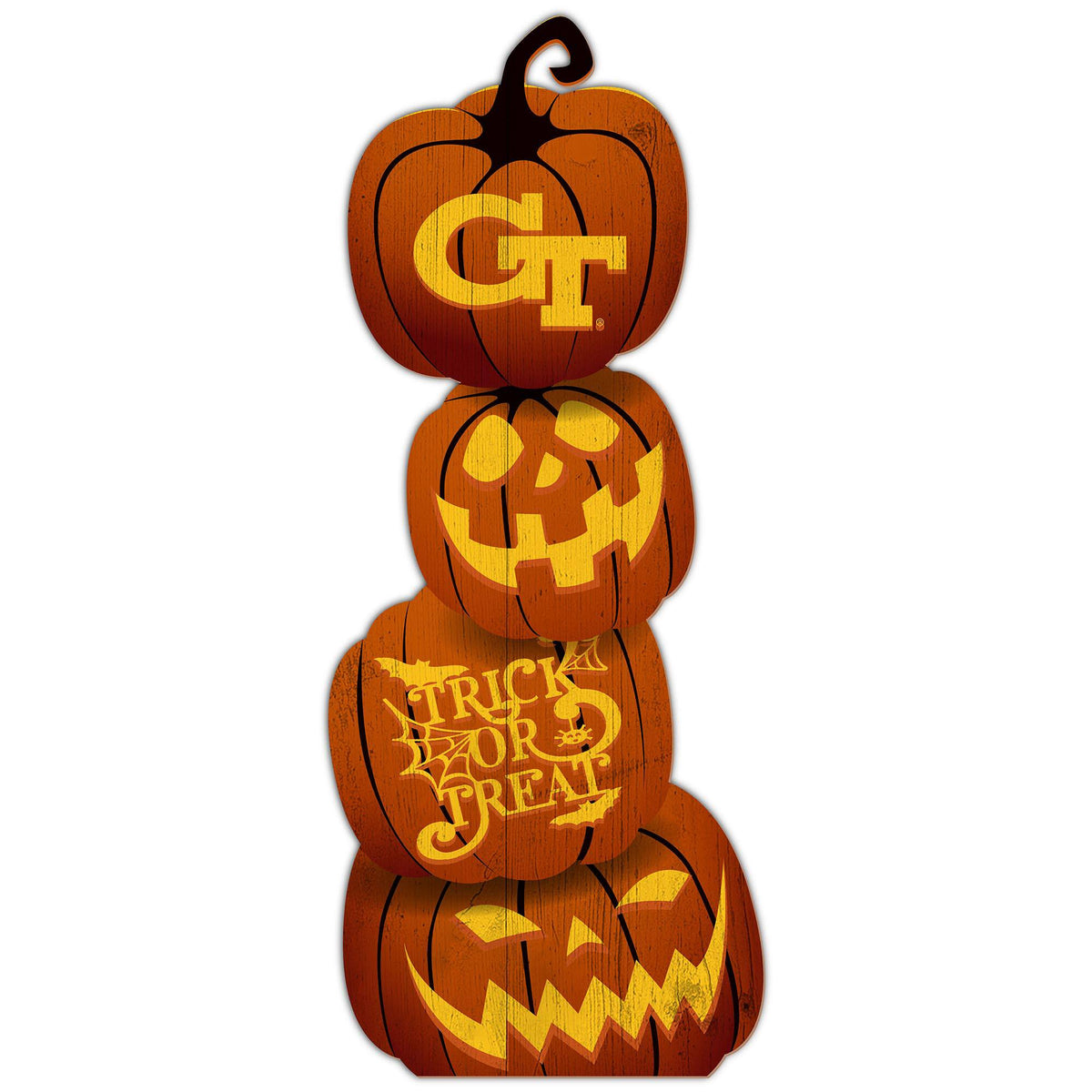 Fan Creations - Georgia Tech Yellow Jackets 31'' Pumpkin Leaner - Orange