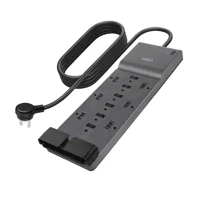 Belkin - Surge Protector for Home/Office with 12 AC outlets, 8-foot cord, and 3780 joules of surge protection