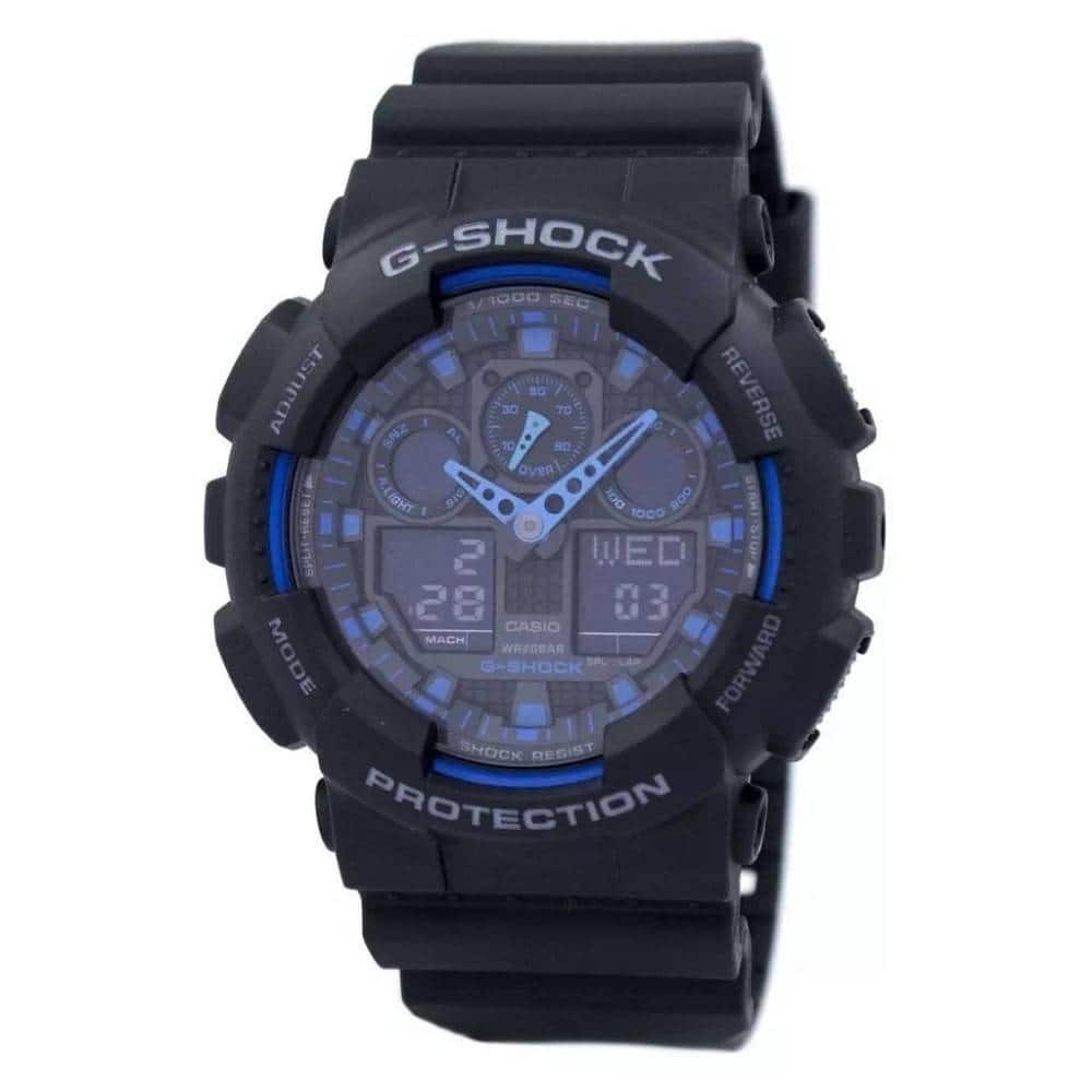 Casio - G-Shock World Time Alarm GA-100-1A2 GA-100 Men's Watch - Black