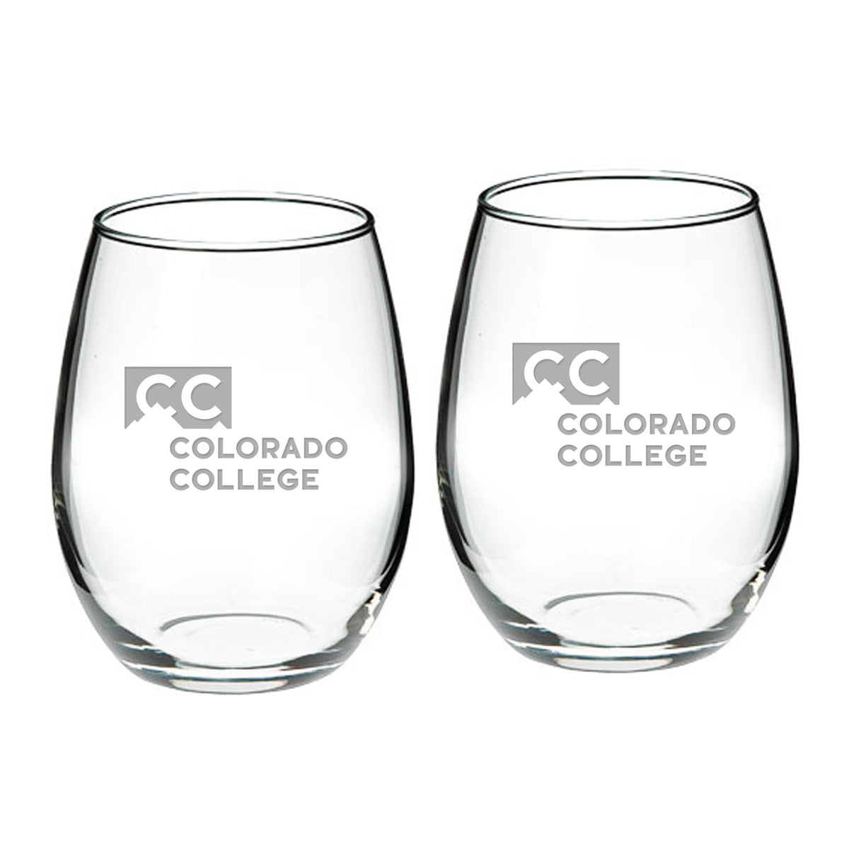 Jardine - Colorado College Tigers 21oz. 2-Piece Stemless Wine Glass Set - Multicolor