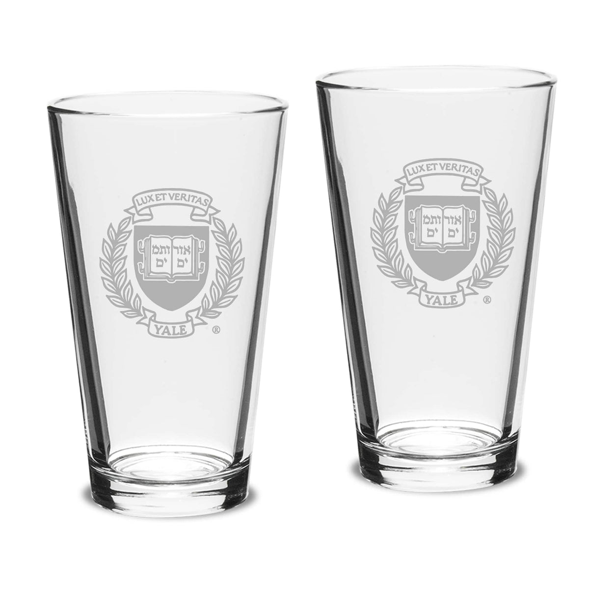 Jardine - Yale Bulldogs 16oz. 2-Piece Classic Pub Glass Set - Multicolor